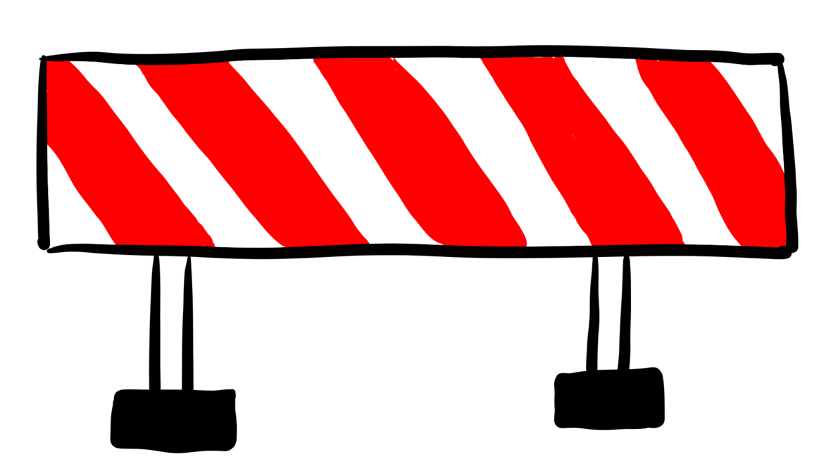 Rot weißes Baustellenschild