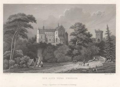 Burg Maltzan. Historische Postkarte, 19. Jahrhundert